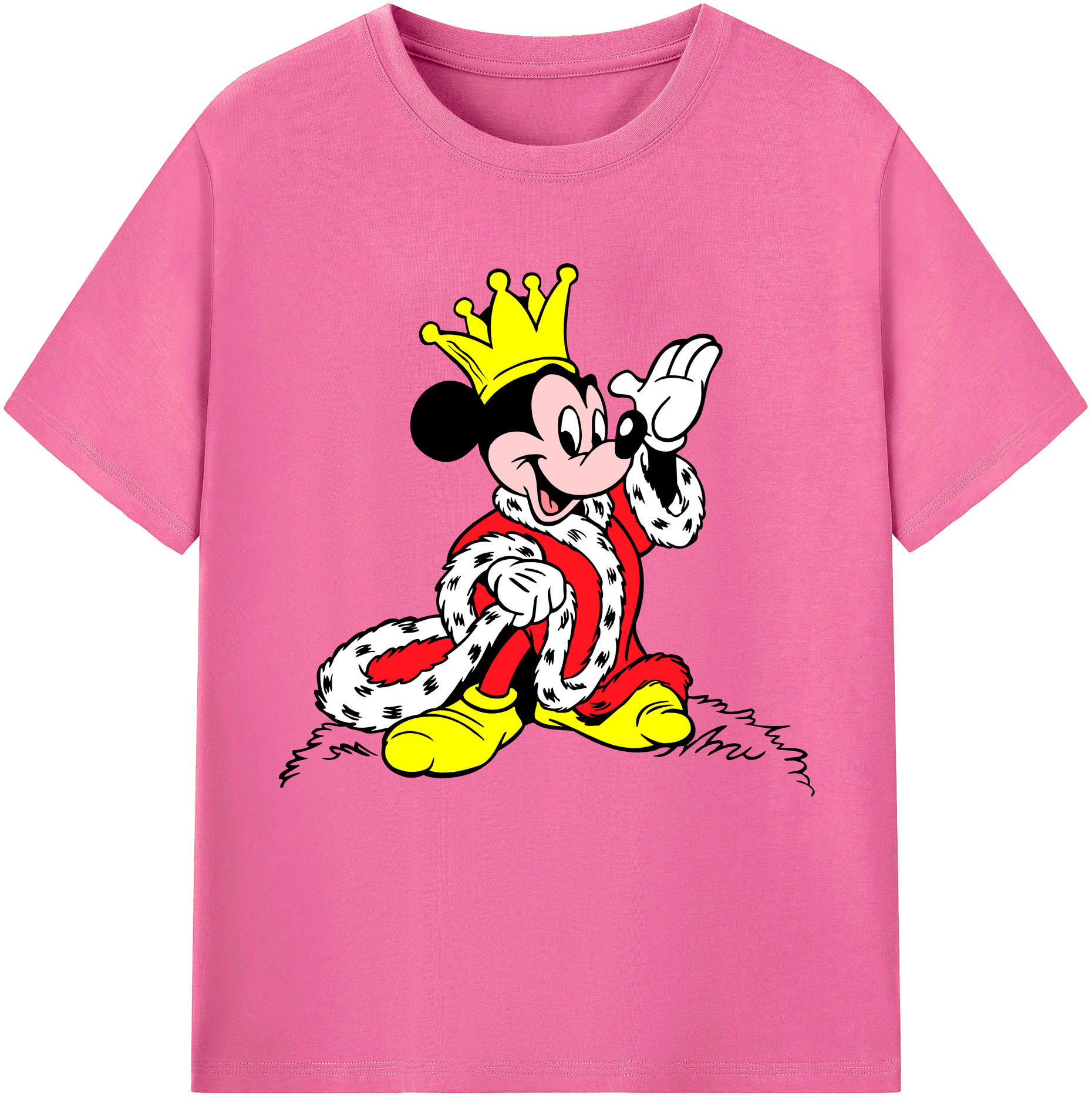 （画像用） ミッキーマウス Mickey Mouse レディースカジュアルプリントTシャツ（綿100％）